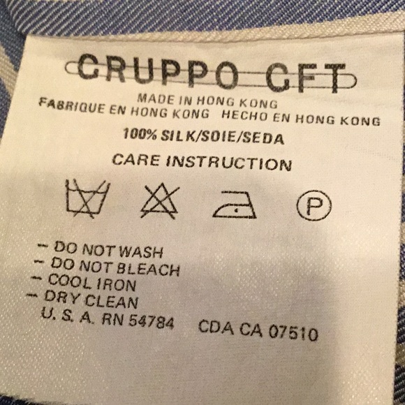 Emanuel Ungaro Blue & White Striped Silk Shirt - Picture 8 of 8